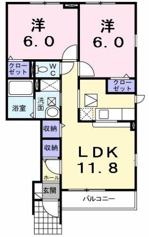 ラ・パヴァーヌＡの間取り