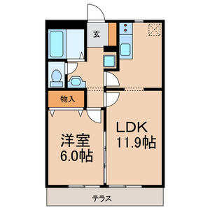 【間取り】 | サンライズ三橋２ | 間取りです。