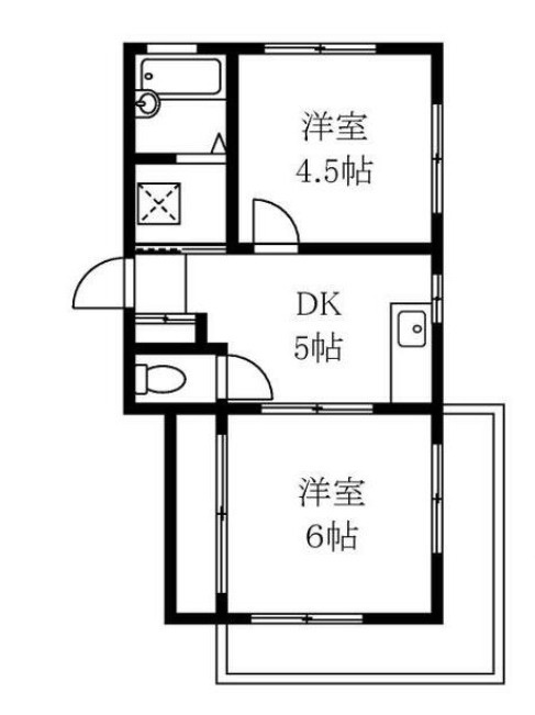 エルハイツ第６テラジマの間取り