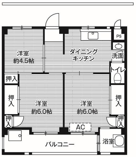 ビレッジハウス愛生1号棟の間取り