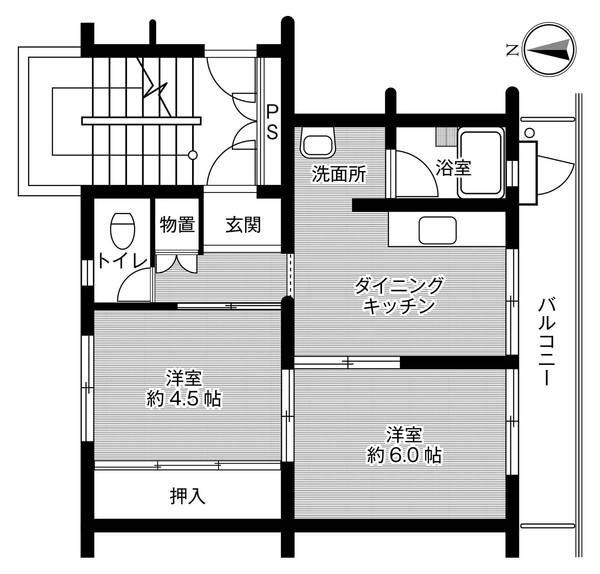 ビレッジハウス下島第二1号棟の間取り