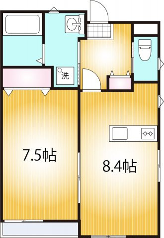 【間取り】 | Orange Sunset  | 40.1㎡　1LDK♪