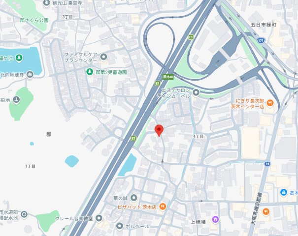 茨木市シャーメゾン上穂積の地図