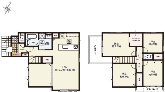 KIS上尾市本町　7期　新築一戸建て　KEIAI GRACE　01の間取り|【全1棟・1号棟】KIS上尾市本町　7期　新築一戸建て　KEIAI GRACE　01・4LDK・土地面積100.63m2・建物面積111.82m2