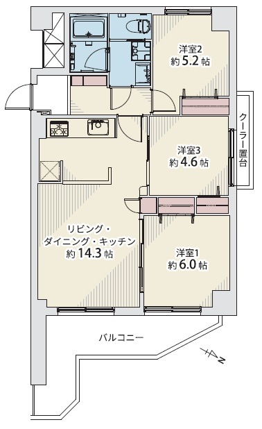 コスモハイツ六甲道の間取り