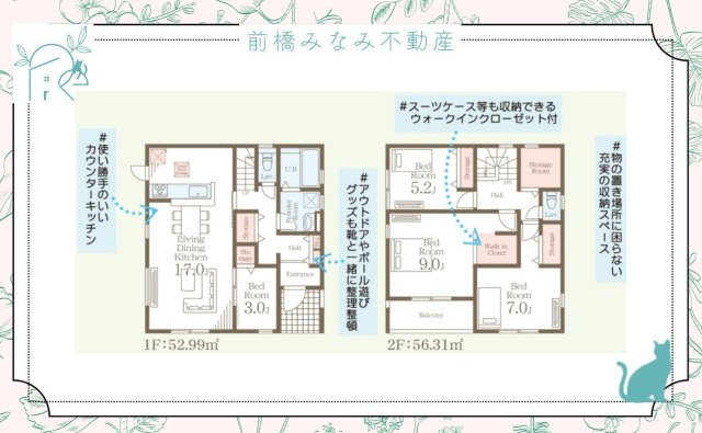 【新築】高崎市新町第８　３号棟(全９棟)　リーブルガーデン　新築建売分譲の間取り
