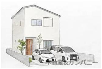 畑寺4丁目の新築のおうち3号地　松山市畑寺4丁目新築戸建の外観パース|外観パースです