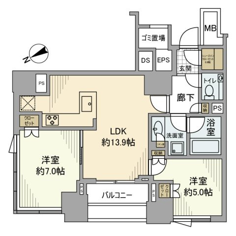 アルビオ・ザ・タワー千代田飯田橋の間取り
