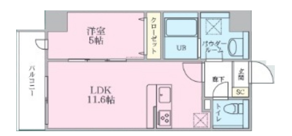 Plumeria（プルメリアの間取り|間取り　1LDK