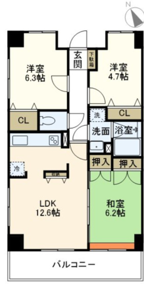 【間取り】 | ウエストヴィレッジ | 3LDKのお部屋！