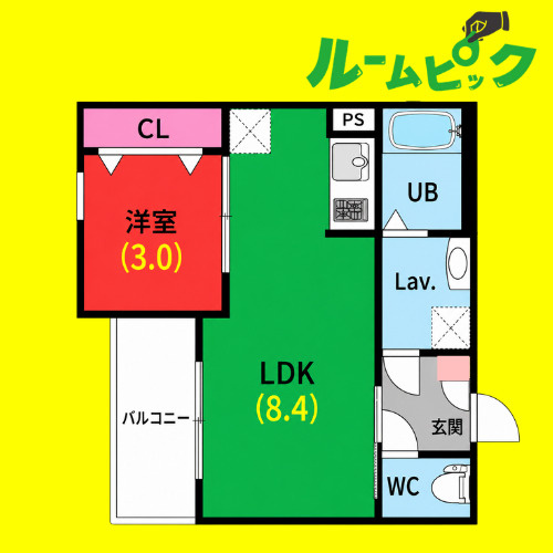 ジーメゾン中川コンフィエ　名古屋市賃貸　仲介手数料無料の間取り