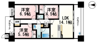 【間取り】 | 藤和シティホームズ大津におの浜