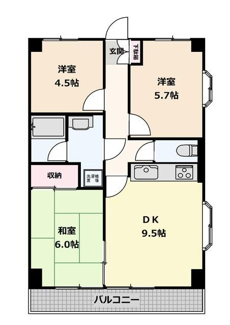 ライオンズマンション元住吉第３弐番館の間取り