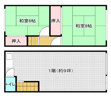 大阪市西淀川区姫島５丁目の店舗事務所の間取り