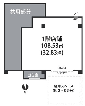 大阪市東成区神路３丁目の店舗事務所の間取り