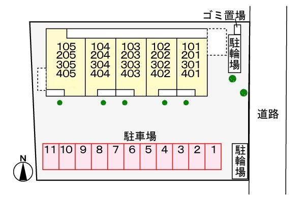 ラフレシール・ジュネスの駐車場