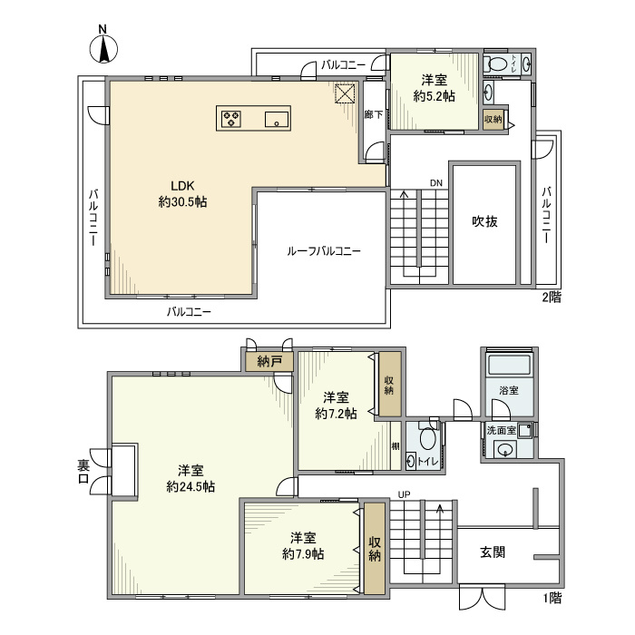 柏井町戸建の間取り