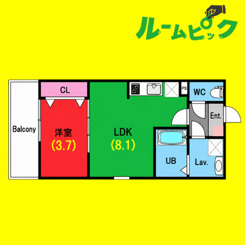 ジーメゾン中川コンフィエ　名古屋市賃貸　仲介手数料無料の間取り