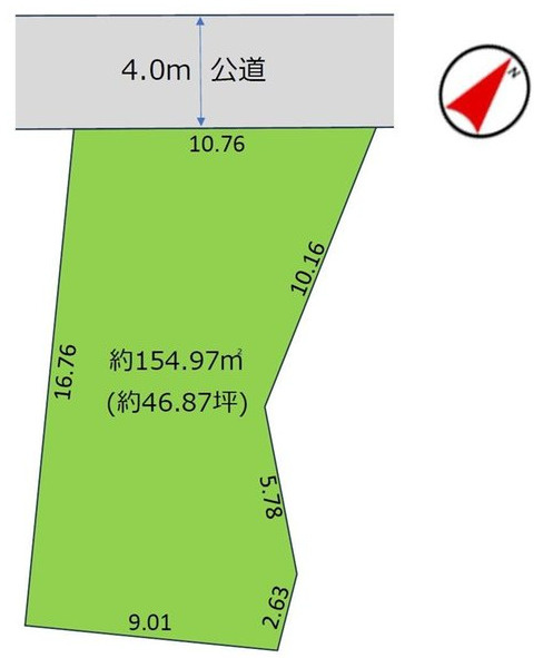 野田市清水4期　売地　46坪の区画図