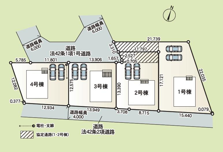 土浦市高岡第3　新築戸建　1号棟の区画図