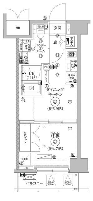 セジョリ墨田EASTⅢの間取り