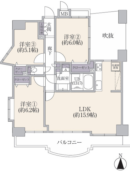 【間取り】 | ヴィザージュ海老名　3階3LDKリフォーム済み【仲介手数料無料】 | 【仲介手数料無料でご紹介可能です】大樹不動産