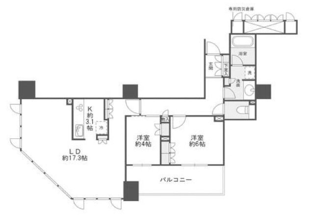 ブランズタワー大阪本町の間取り