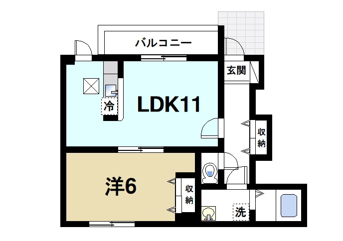 プラシード　パラッツォの間取り|1LDKの間取り