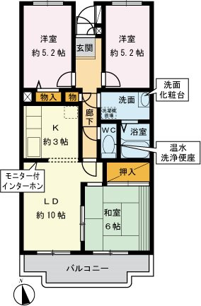 アヴェニール竹丘の間取り