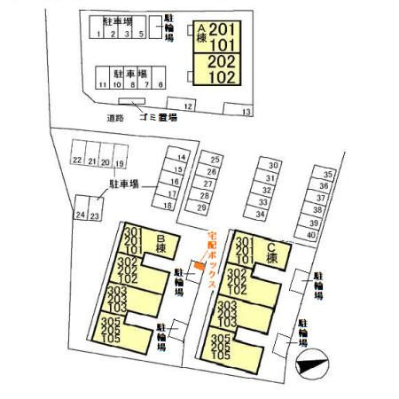 ラフォーレ上ノ台　Ｃの区画図