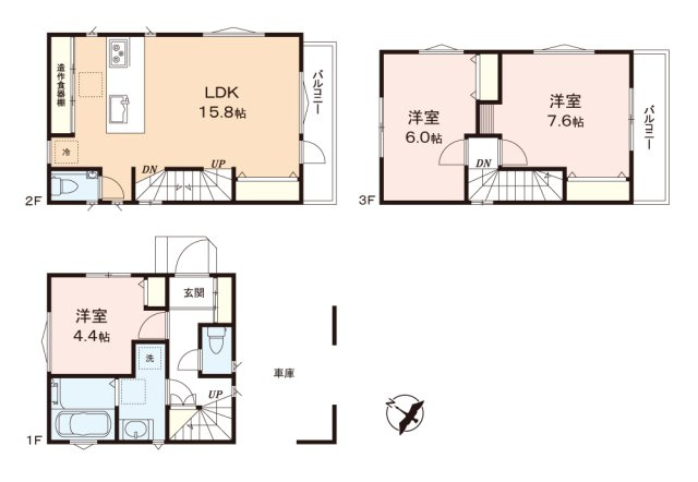 ふじみ野市丸山の新築一戸建の間取り|明るく開放感のあるワンフロアタイプの2階LDK！