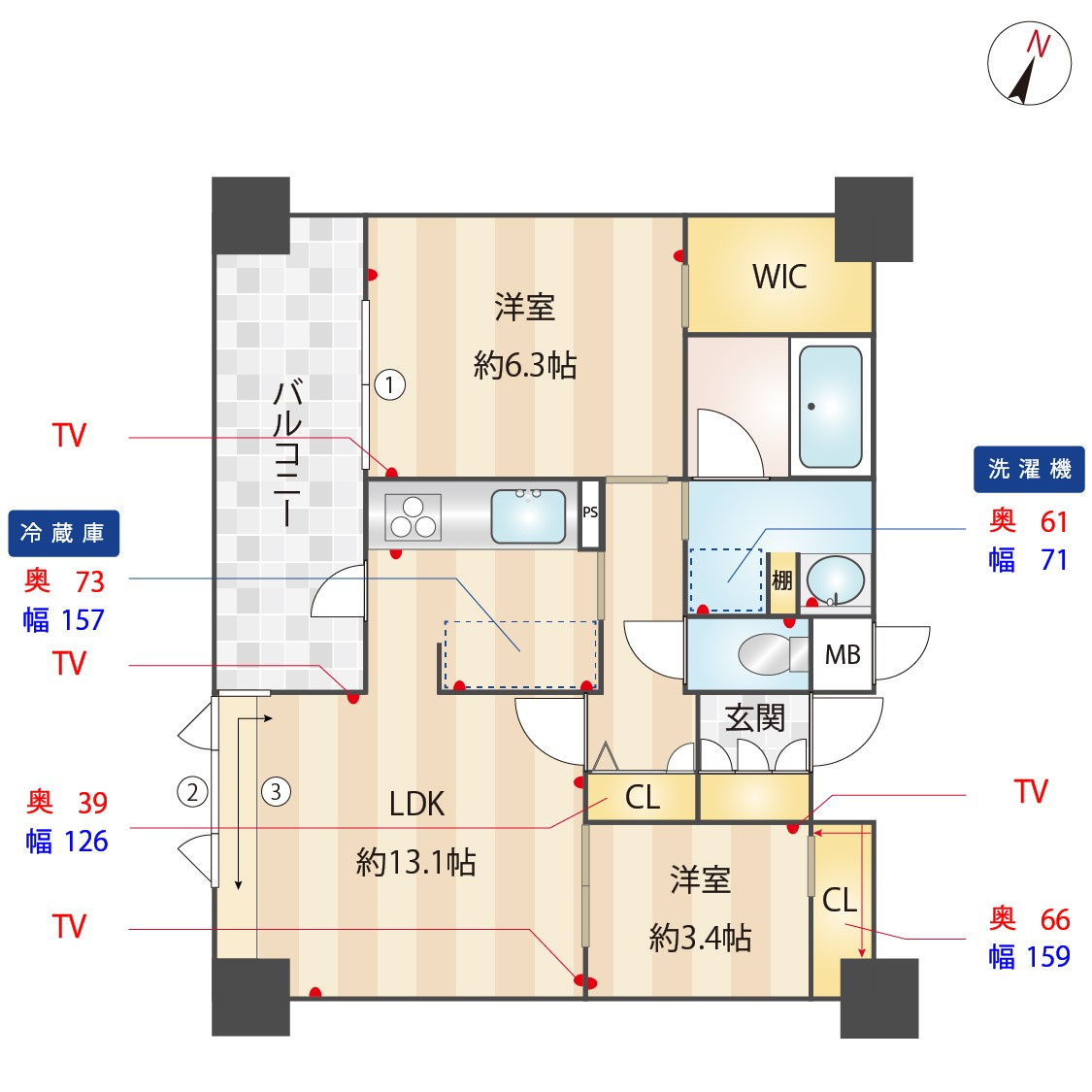 エンクレスト博多PREMIERの間取り