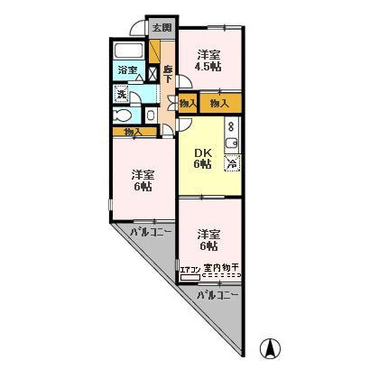 【間取り】 | ヴューラーみつわ台A
