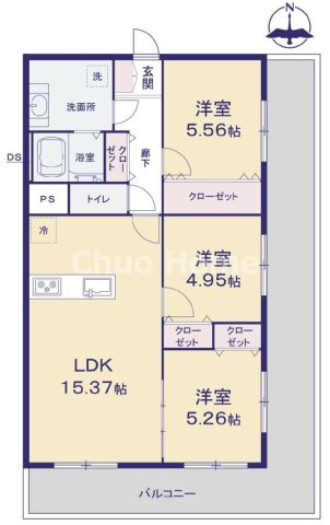 ネオコーポ亀有の間取り|7階部分・南東角部屋住戸につきまして日当たり・通風・眺望良好。新規リノベーション施工が完了いたしましたのでいつでも内覧が可能です。
