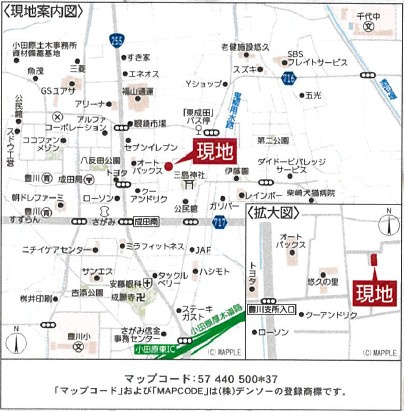 【地図】 | 小田原市成田　全1棟　小田急線「蛍田駅」徒歩31分