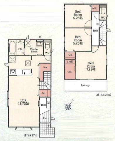 生駒市真弓　新築一戸建ての間取り|A号地