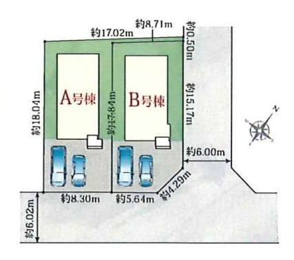 ●29(土)30(日)現地説明会！　生駒市真弓　新築一戸建ての区画図|全2区画