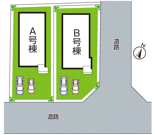 ●5(土)6(日)現地説明会！　生駒市真弓　新築一戸建ての区画図|全2区画