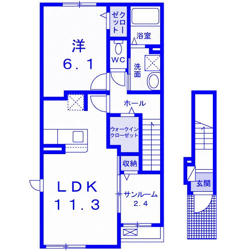 蓮田市大字川島のアパートの間取り