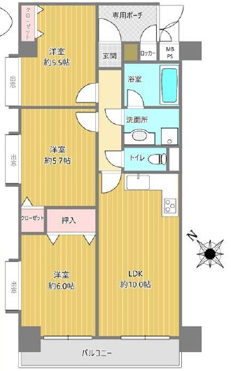 ライオンズマンション川越岸町の間取り