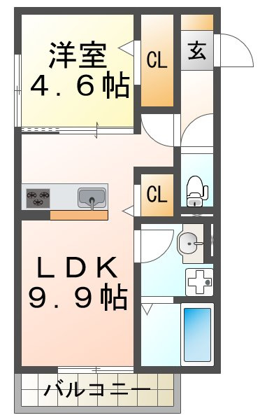 クローバー富士1号館の間取り