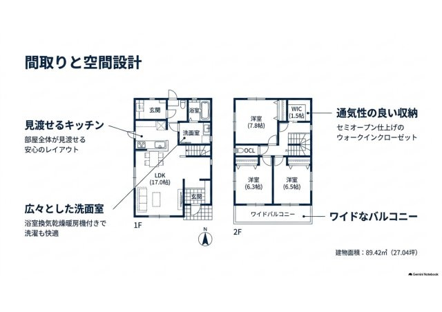 葵区大岩 新築住宅の間取り