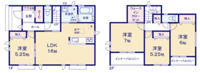 ハートフルタウン 前橋市六供町1丁目33番　Ａ号棟の間取り|全室南向きの4LDKで陽当たり良好な間取りです！
土地面積187.07㎡、建物面積105.58㎡で十分な広さです！