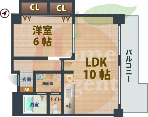 【間取り】 | ハイツスモルカ | 1LDKのお部屋です。