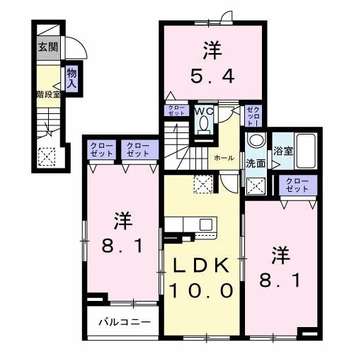 【間取り】 | フォンテーヌ5(フォンテーヌⅤ)
