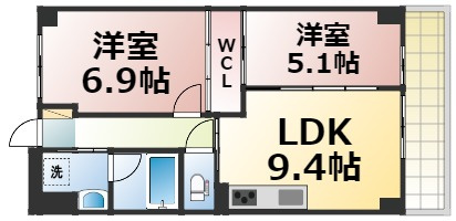 【間取り】 | パラファーレ玉造　仲介手数料無料