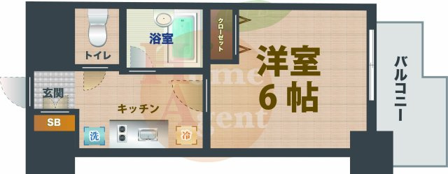 【間取り】 | ラグジュアリーアパートメント中野坂上 | 1Kのお部屋です。