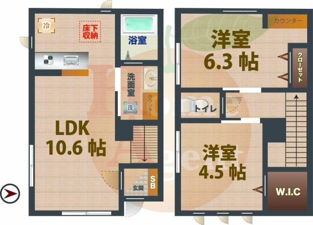 【間取り】 | ラデッキー中野坂上 | 2LDKのお部屋です。