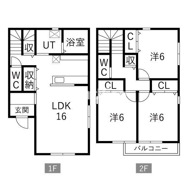 大赤見賃貸住宅D棟の間取り