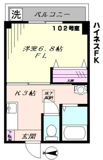 ハイネスＦＫの間取り
